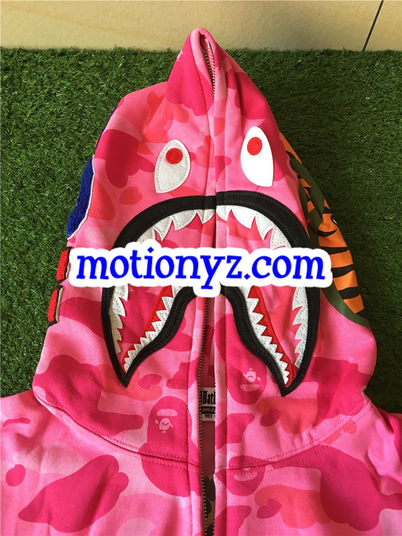 A Bathing Ape Clothing Bape Shark Hoodies Camo Pink